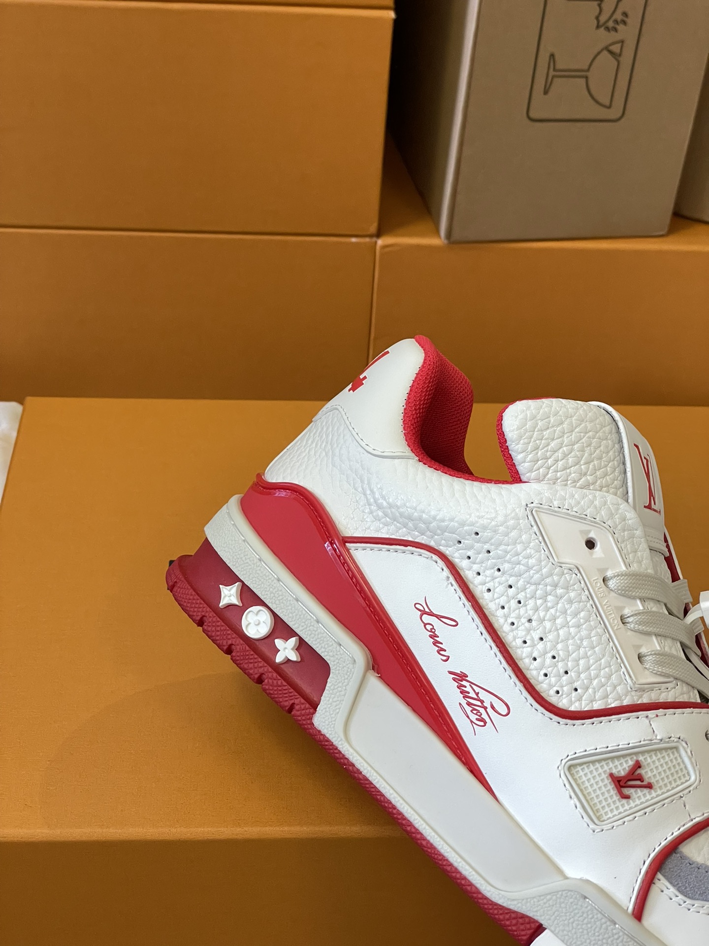 루이비통 LV 트레이너 스니커즈 레드 상세 이미지 2