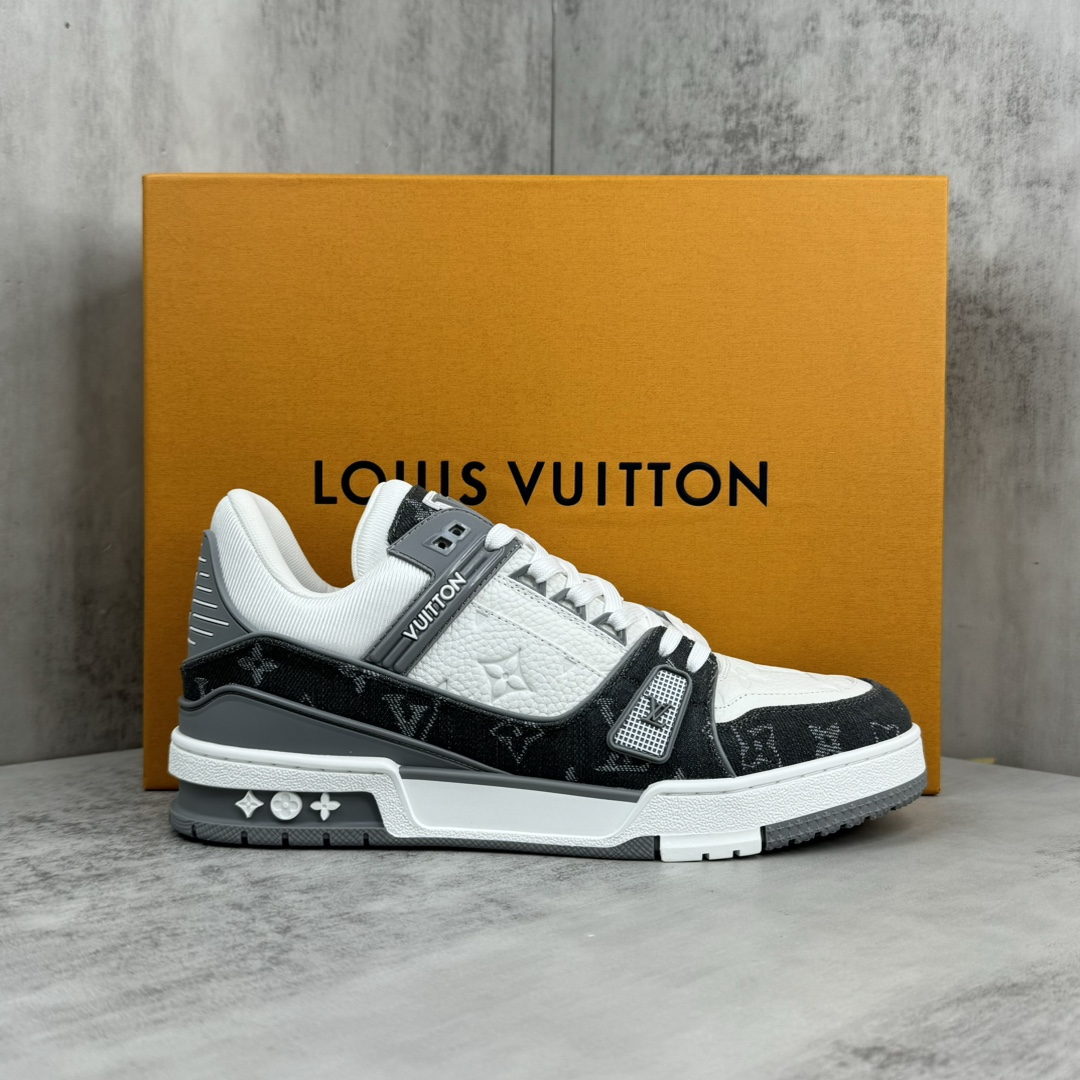 루이비통 LV 트레이너 스니커즈 화이트 블랙 상세 이미지 3