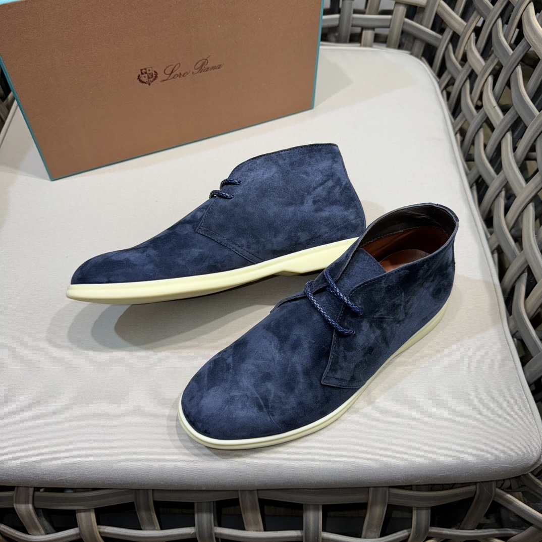 로로피아나 데저트 워크 스웨이드 추카 부츠 네이비 상세 이미지 2