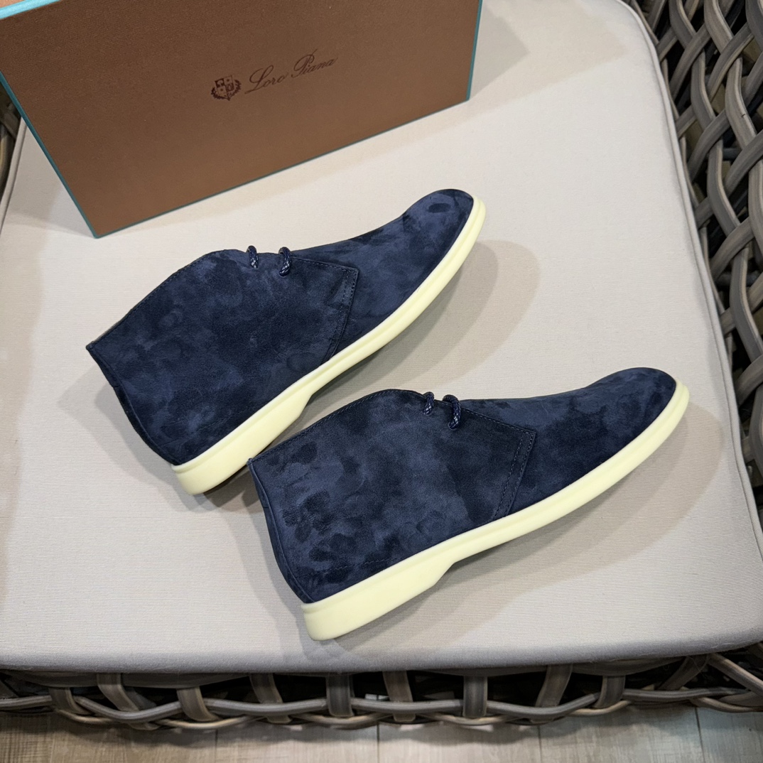 로로피아나 데저트 워크 스웨이드 추카 부츠 네이비 상세 이미지 3