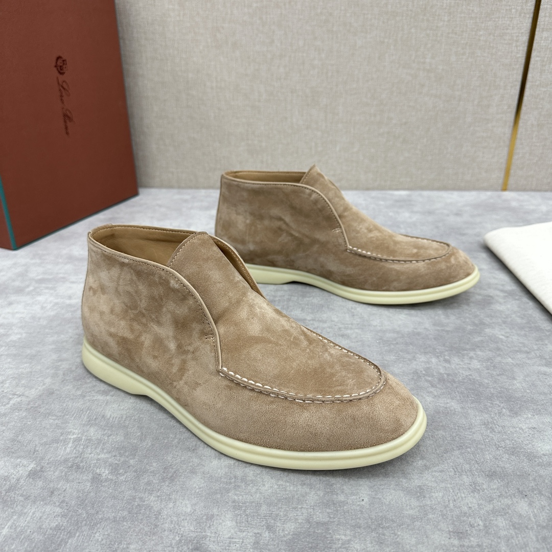 로로피아나 스웨이드 오픈 워크 처카 부츠 베이지 상세 이미지 9