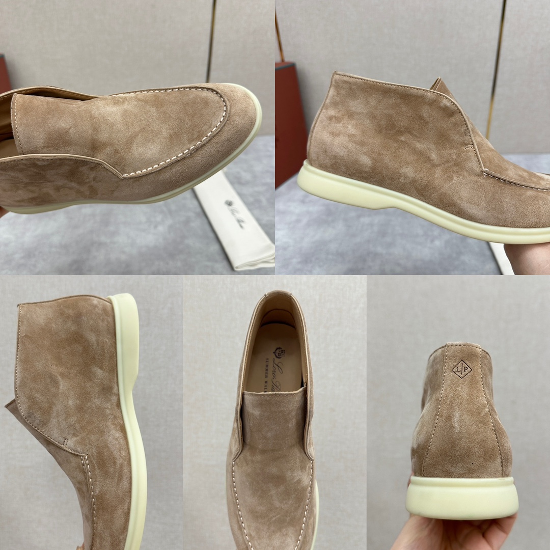 로로피아나 스웨이드 오픈 워크 처카 부츠 베이지 상세 이미지 7