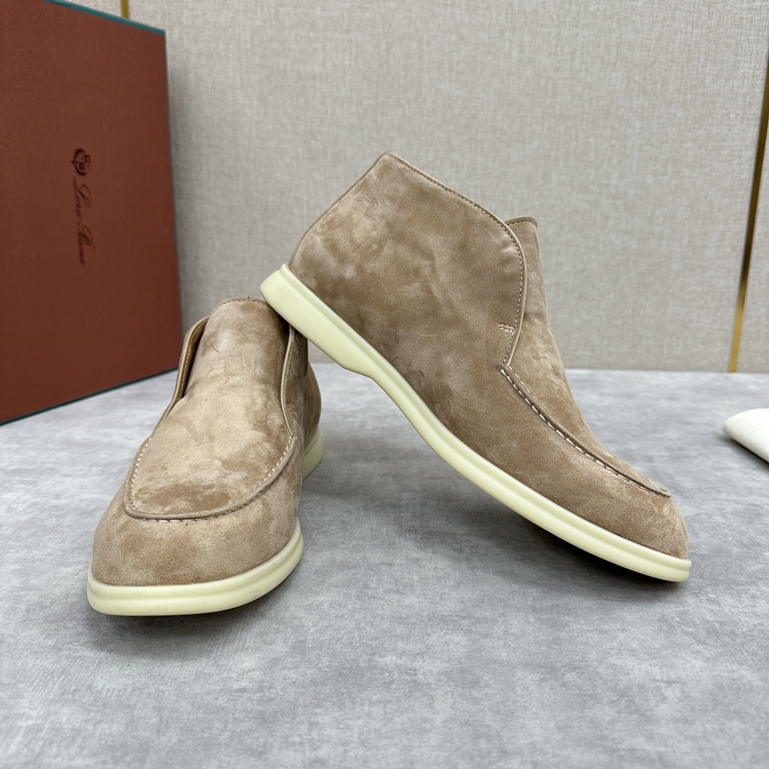 로로피아나 스웨이드 오픈 워크 처카 부츠 베이지 상세 이미지 2