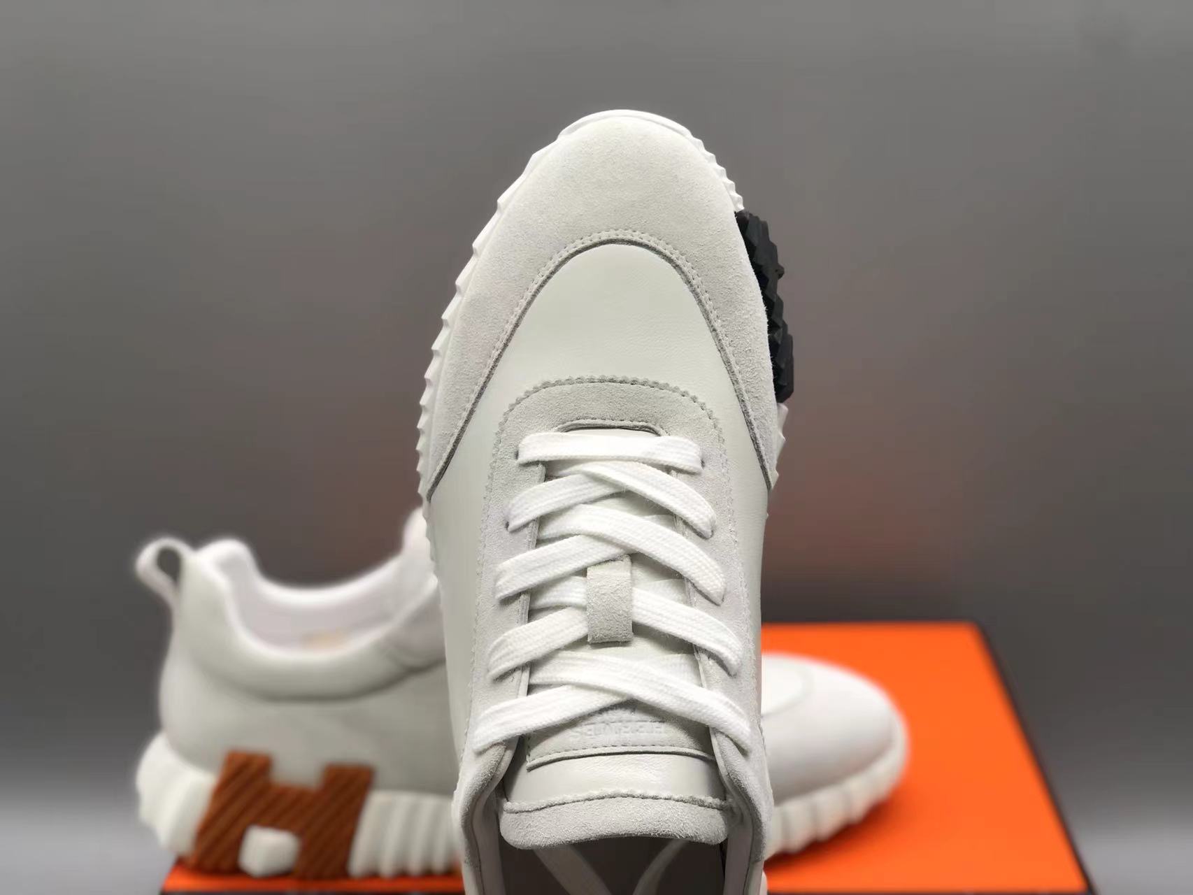 에르메스 바운싱 스니커즈 화이트 고트스킨 & 블랑 상세 이미지 8