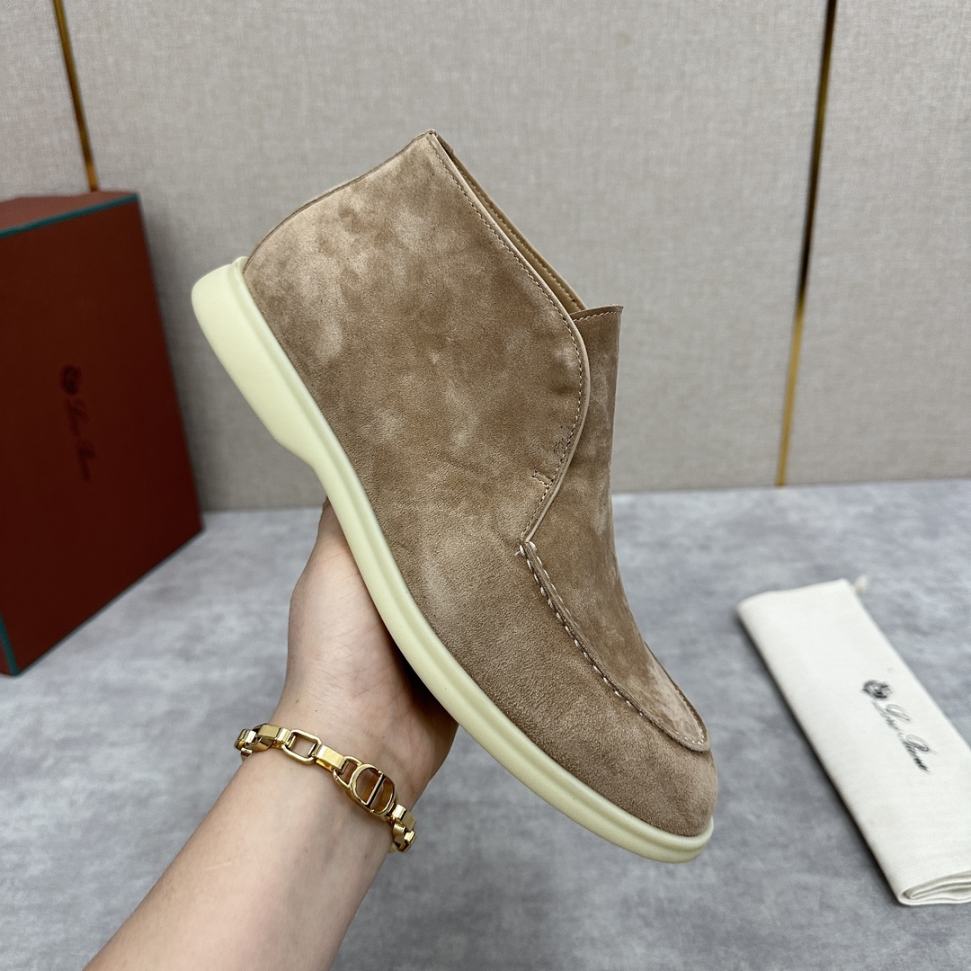 로로피아나 스웨이드 오픈 워크 처카 부츠 베이지 상세 이미지 8