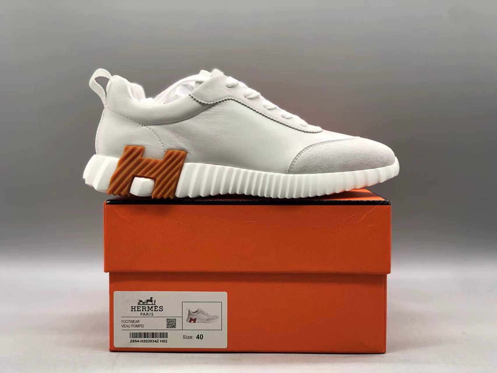 에르메스 바운싱 스니커즈 화이트 고트스킨 & 블랑 상세 이미지 1