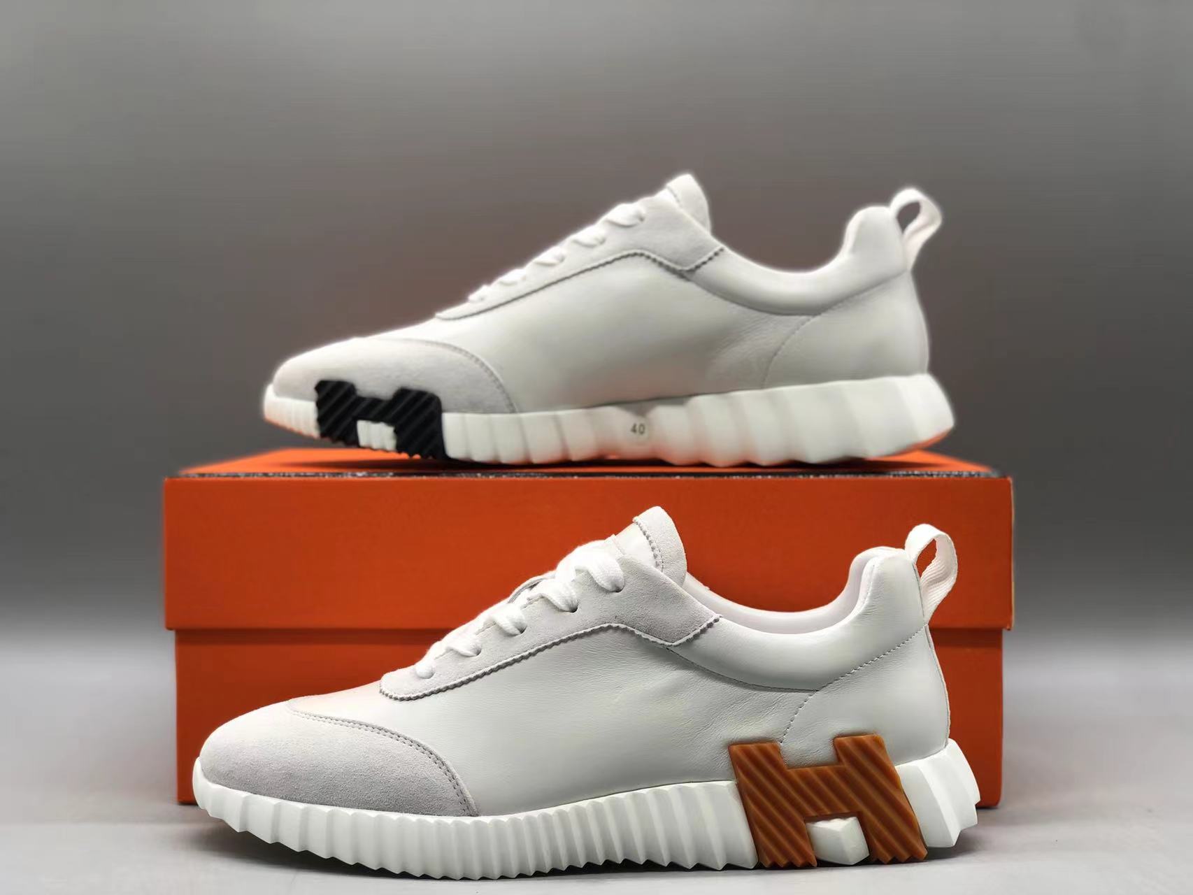 에르메스 바운싱 스니커즈 화이트 고트스킨 & 블랑 상세 이미지 4