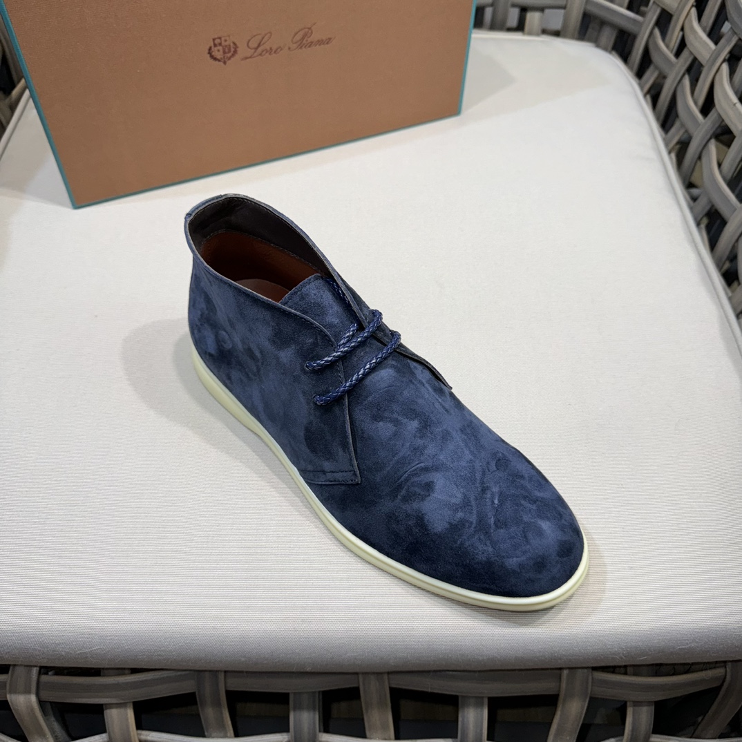 로로피아나 데저트 워크 스웨이드 추카 부츠 네이비 상세 이미지 1