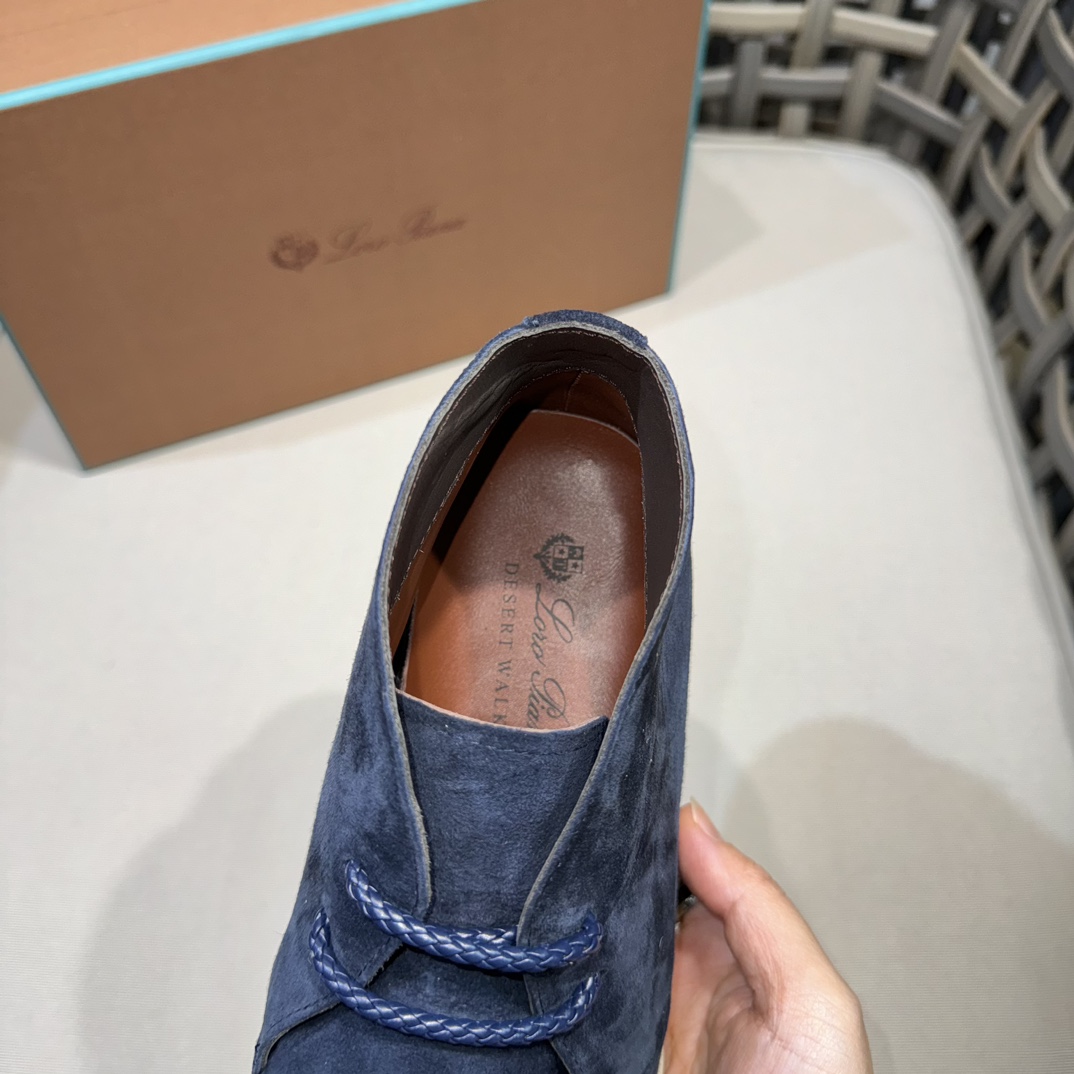 로로피아나 데저트 워크 스웨이드 추카 부츠 네이비 상세 이미지 6