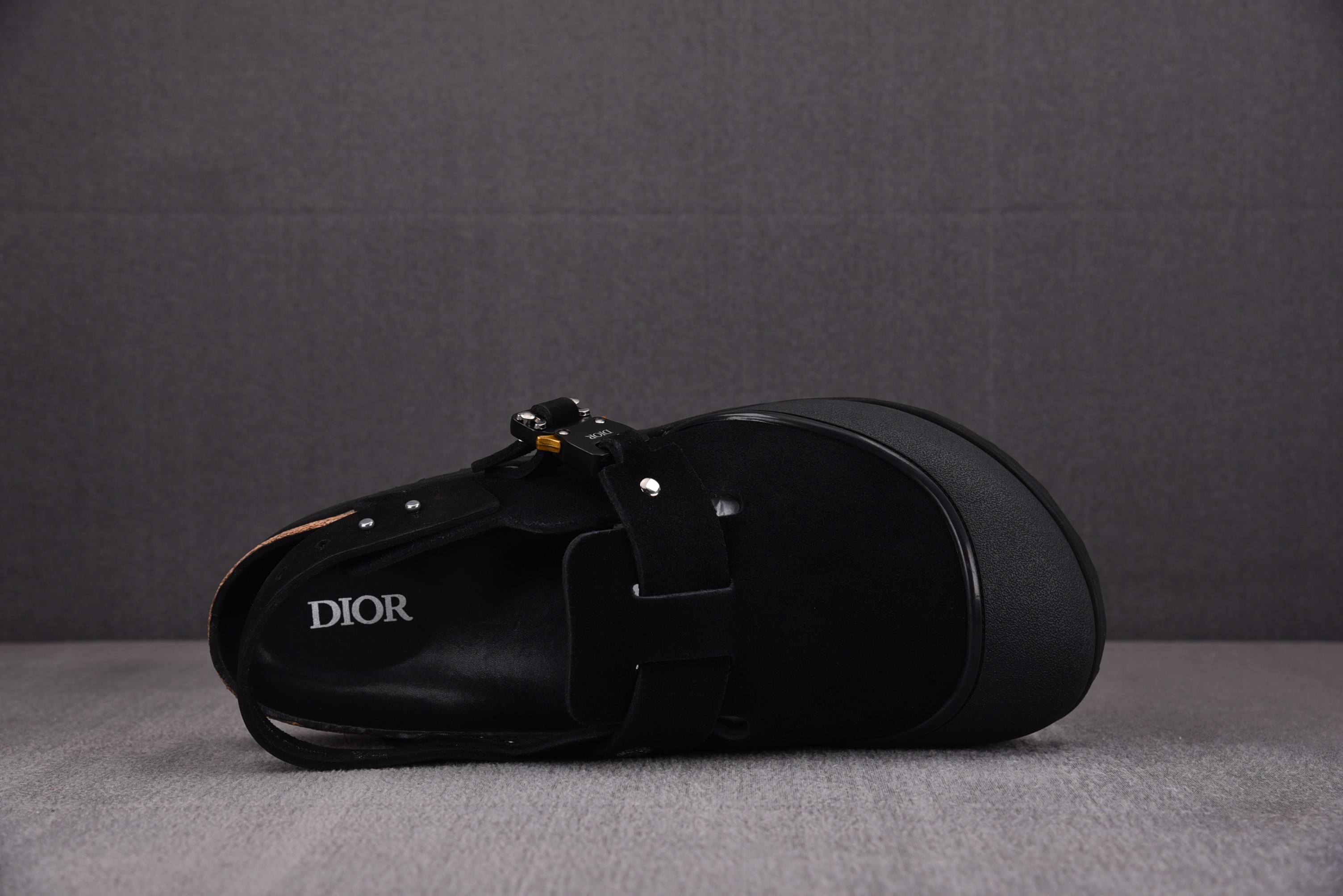 디올 x 버켄스탁 토키오 뮬 펠트 울 누벅 카프스킨 블랙 상세 이미지 3