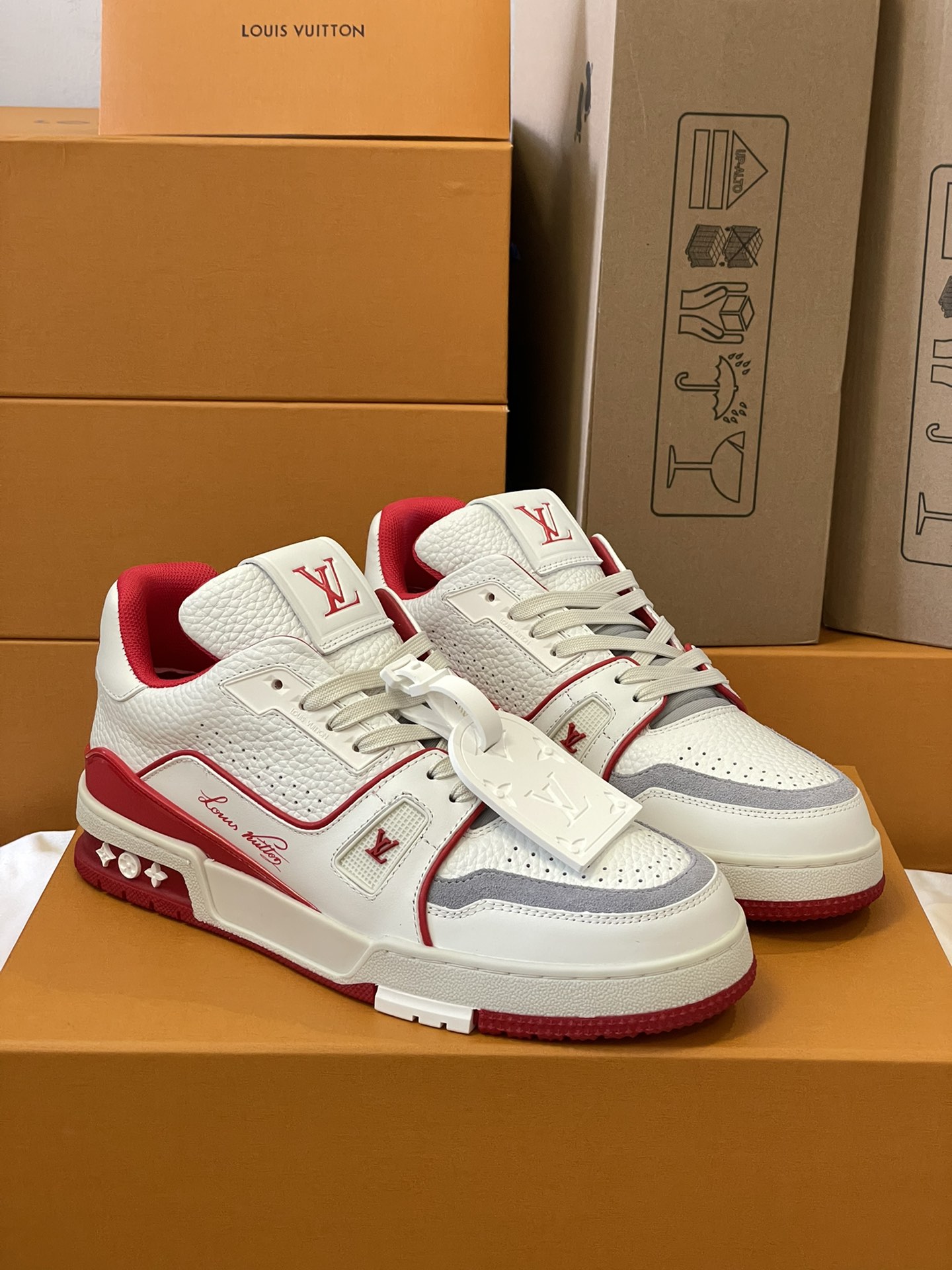 루이비통 LV 트레이너 스니커즈 레드 상세 이미지 7