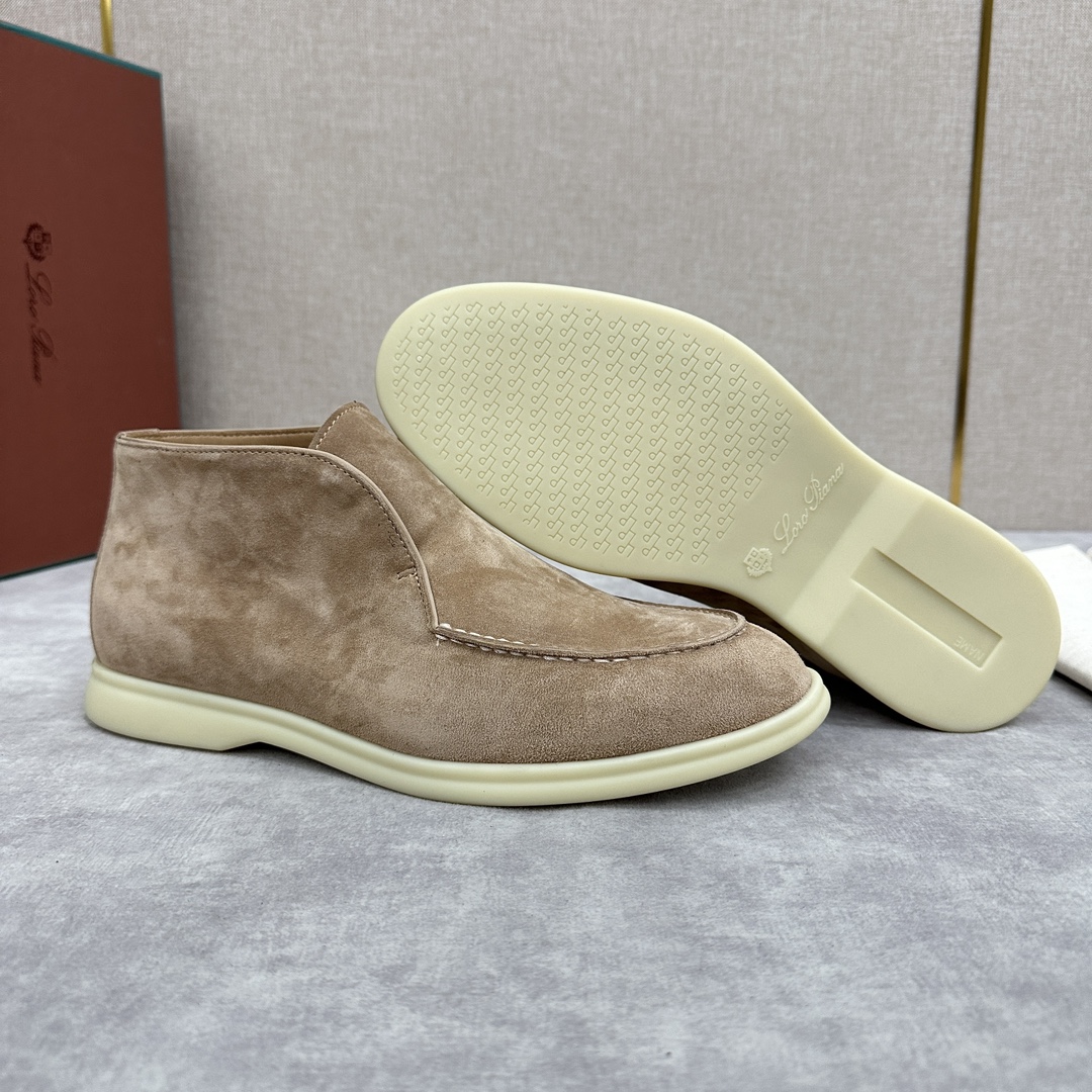 로로피아나 스웨이드 오픈 워크 처카 부츠 베이지 상세 이미지 4