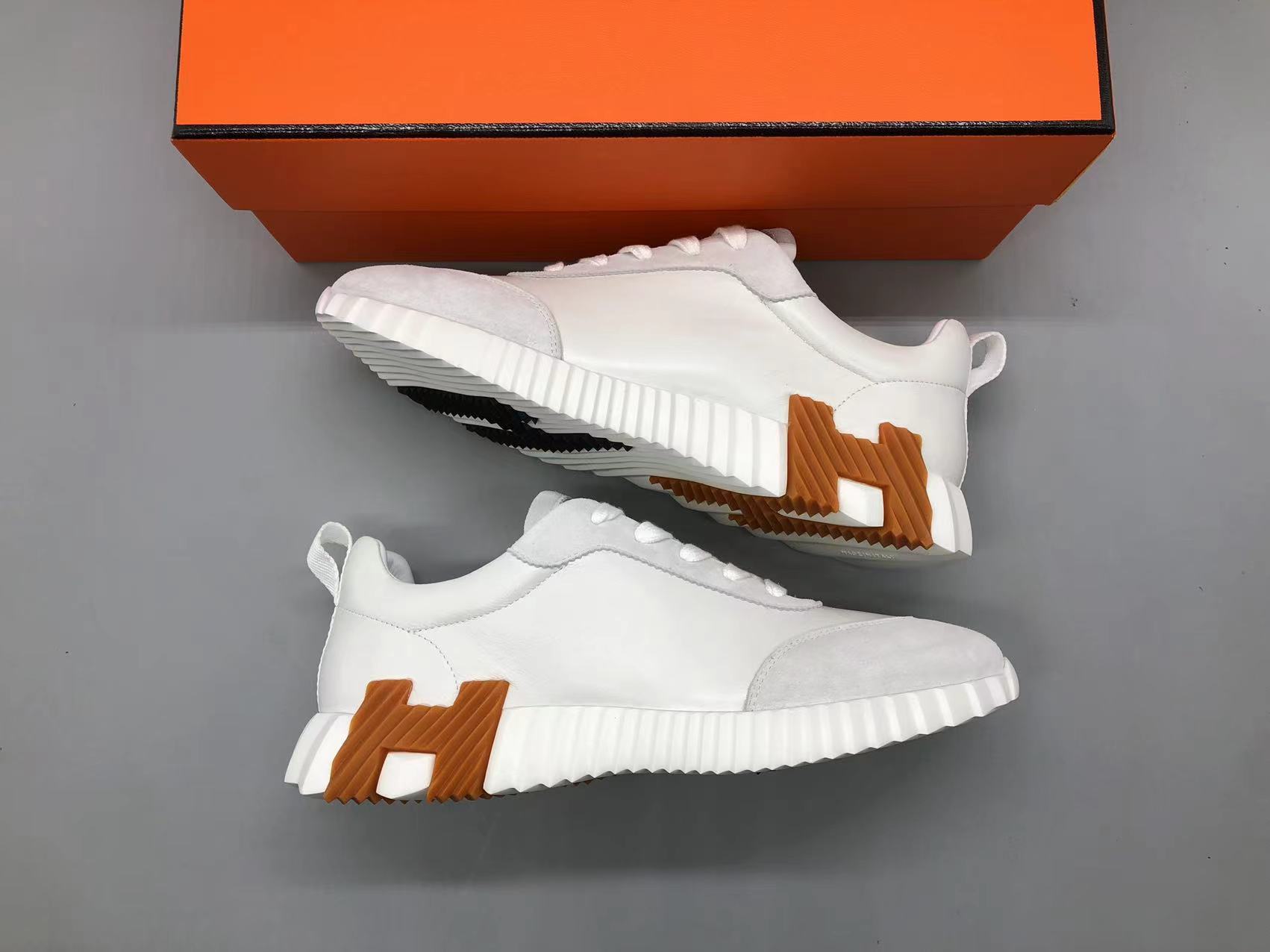 에르메스 바운싱 스니커즈 화이트 고트스킨 & 블랑 상세 이미지 2