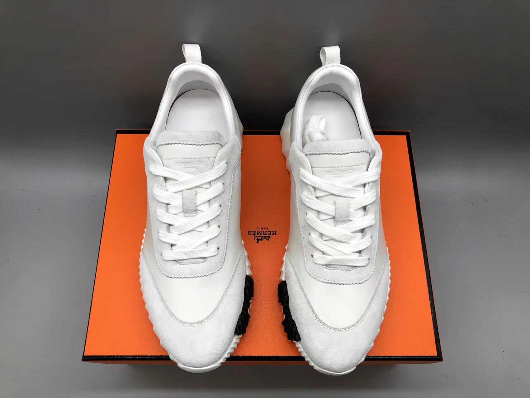 에르메스 바운싱 스니커즈 화이트 고트스킨 & 블랑 상세 이미지 3