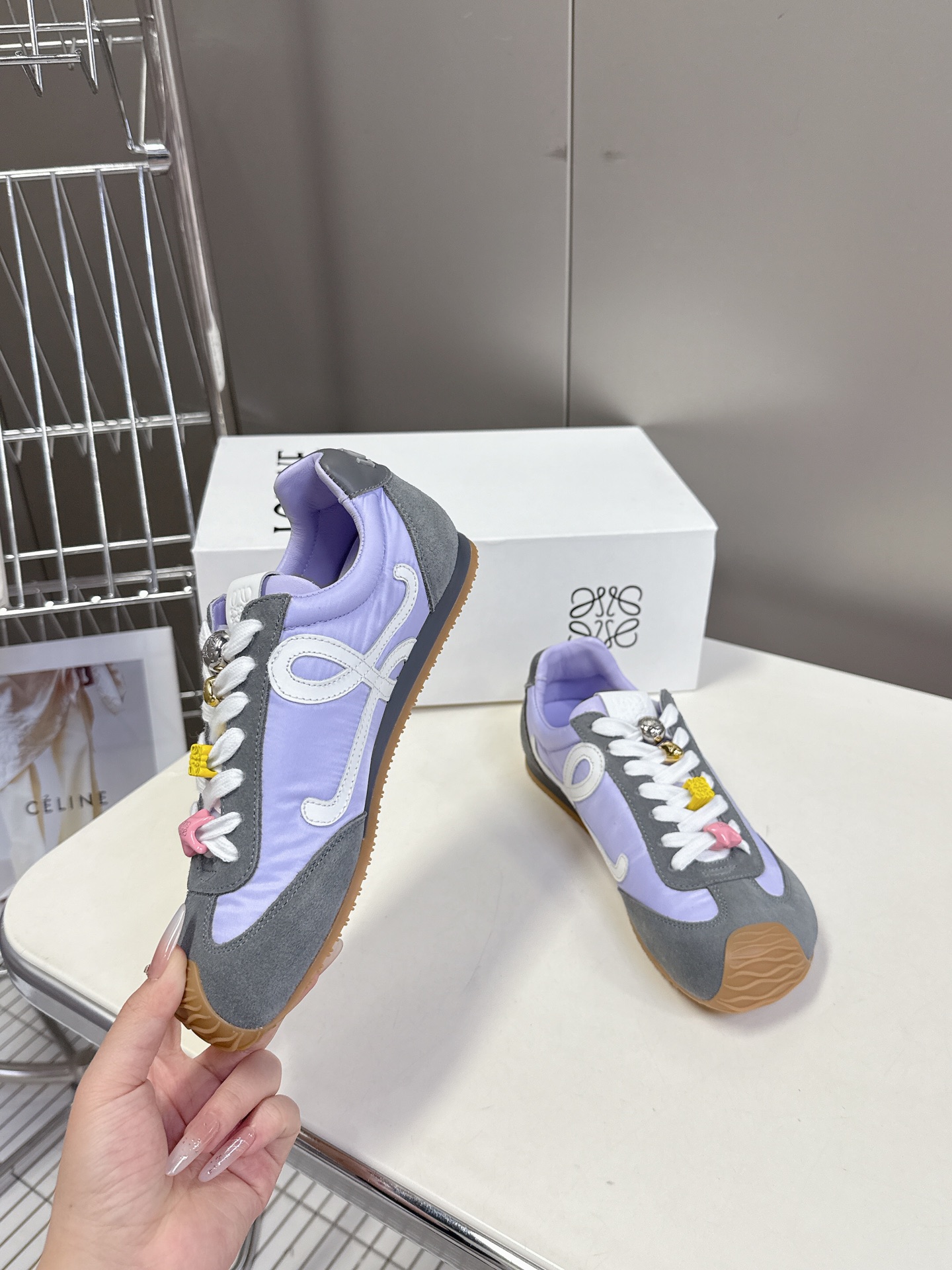 로에베 발레 러너 2.0 스웨이드 스니커즈 퍼플 상세 이미지 9