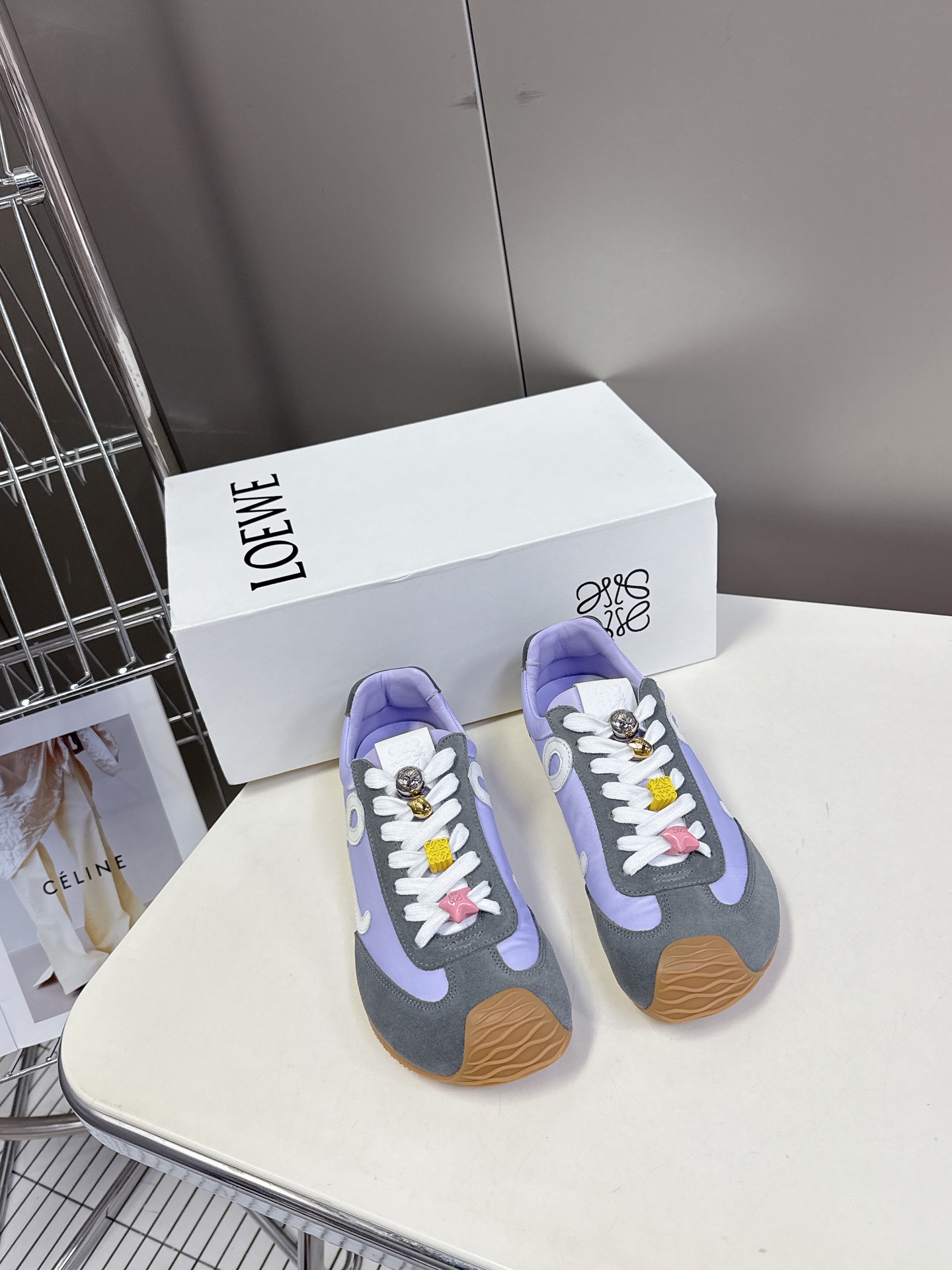 로에베 발레 러너 2.0 스웨이드 스니커즈 퍼플 상세 이미지 4