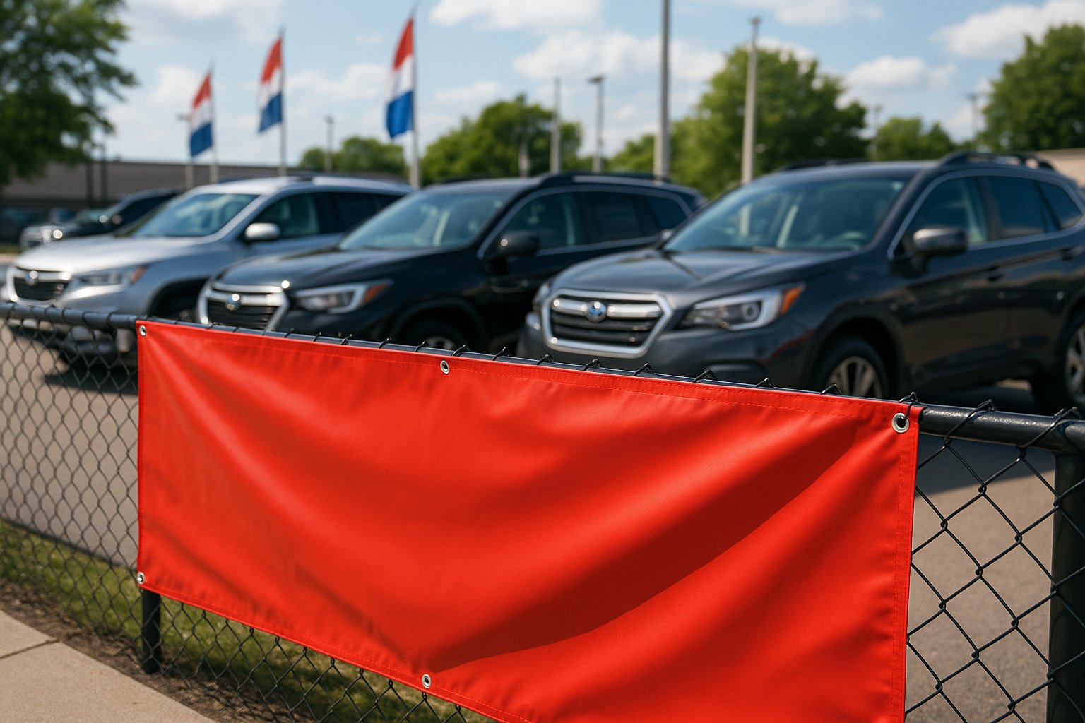 Vinyl banner mock: Auto dealer · sale