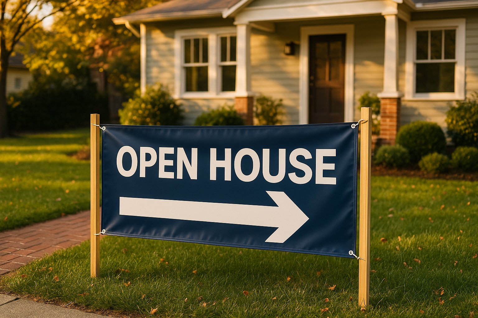 Vinyl banner mock: Realtor · open house