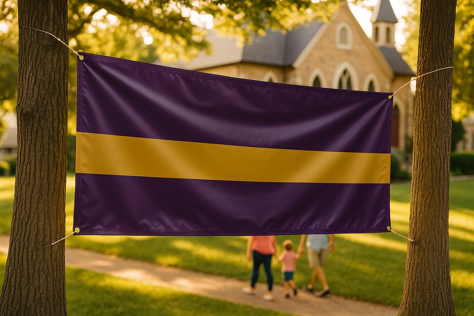 Vinyl banner mock: Church · community event