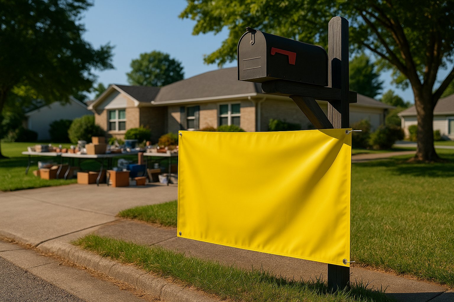Vinyl banner mock: Yard sale