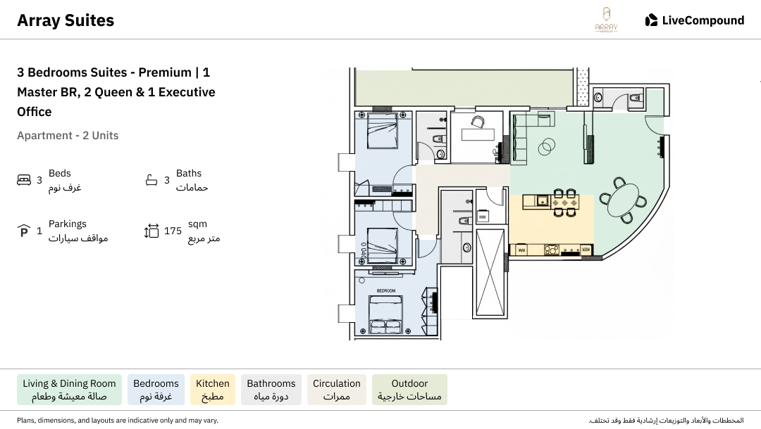 3 Bedrooms Suites - Premium | 1 Master BR, 2 Queen & 1 Executive Office ...