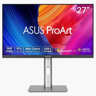 Monitor ASUS ProArt PA278CGRV de 27 pulgadas QHD 144Hz compatible con MacBook Pro y Mac mini