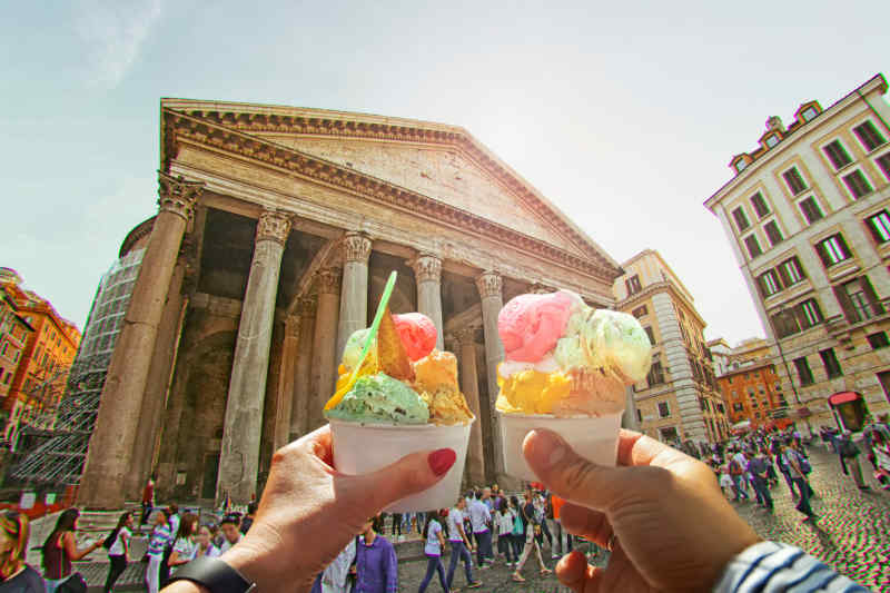 Eating gelato in Italy