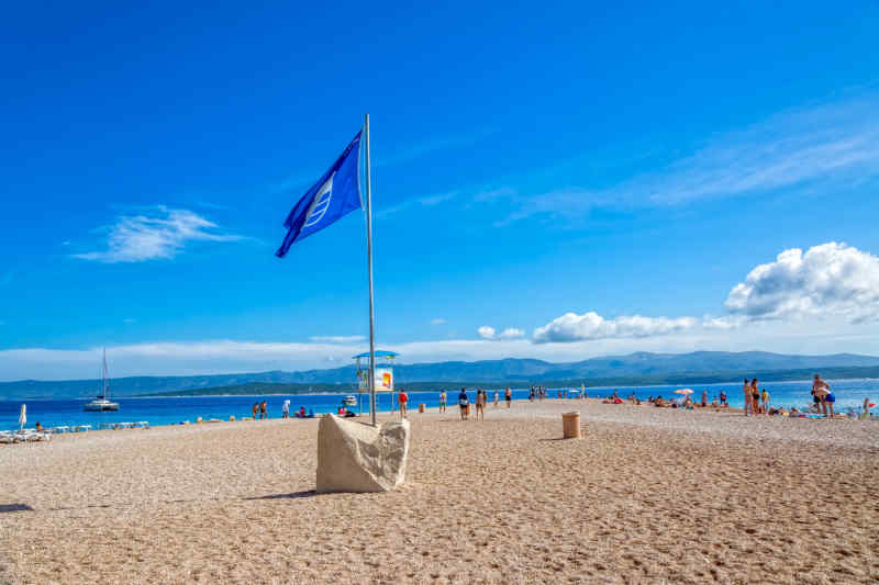 Blue Flag Beach, Bol Zlatni Rat, Croatia