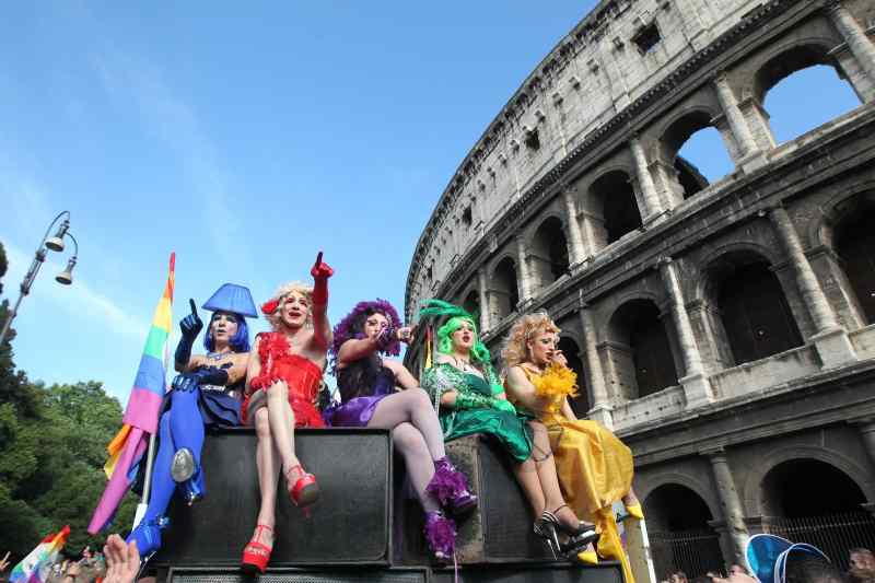 Pride Demonstration at the Colosseum in Rome