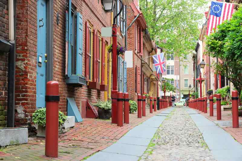 Elfreth's Alley in Philadelphia, Pennsylvania