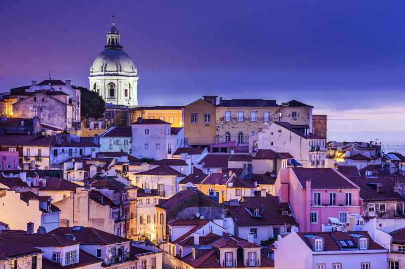 Sunset viewpoint from Miradouro de Santa Luzia