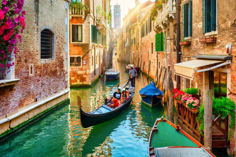 Gondola ride in Venice, one of the best places for an Italy honeymoon