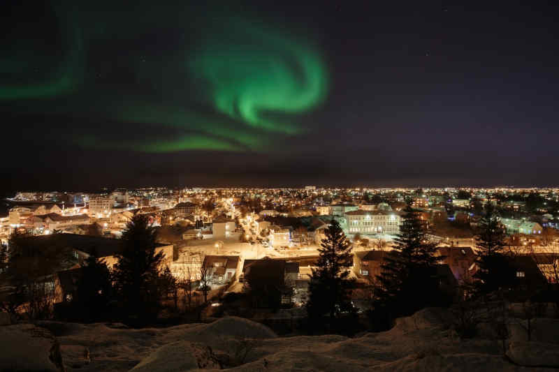 Northern Lights over Reykjavik