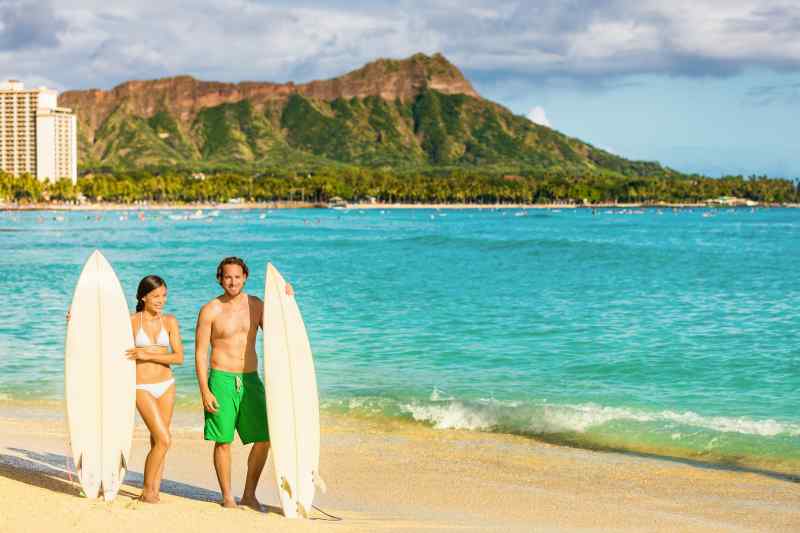 Waikiki Beach surfers