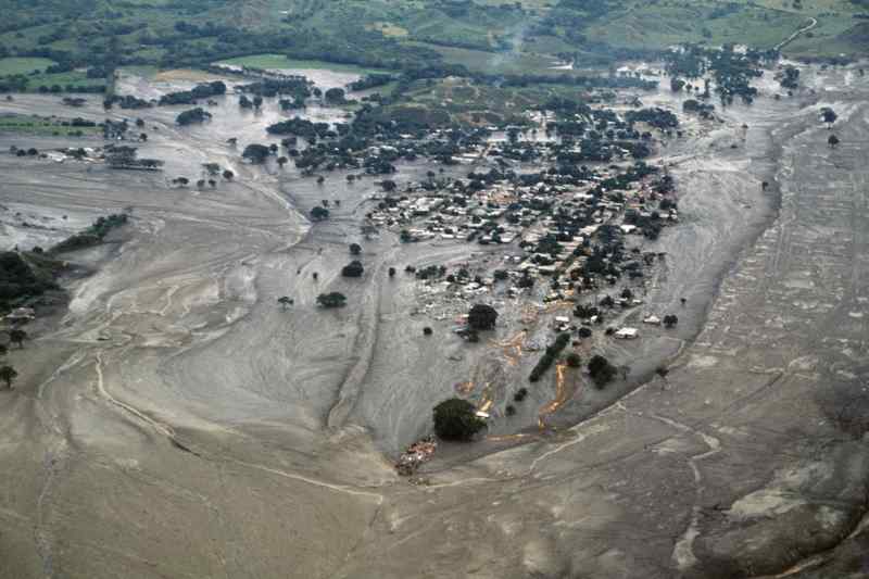 Aerial View of Armero Post Volcanic Eruption