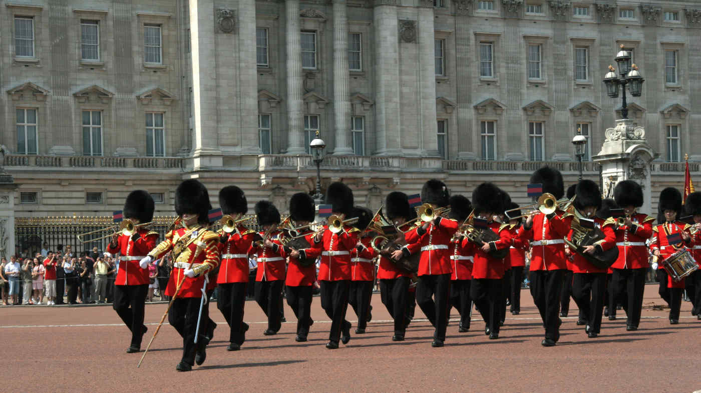 Changing of the Guard at Buckingham Palace in London, England