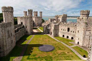 Caernarfon castle in Snowdonia, Wales