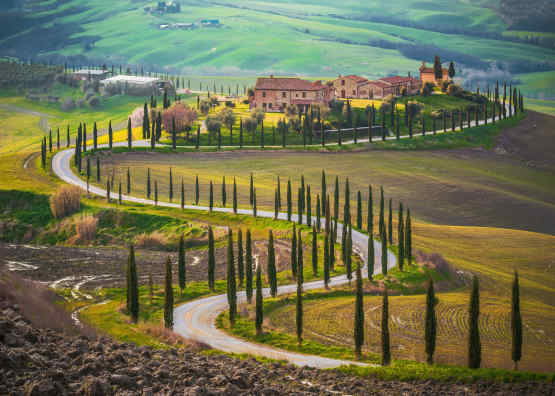 Winding Road in Tuscany, Italy