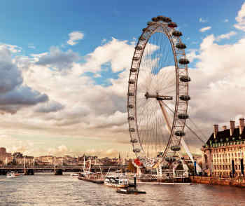 London Eye on the River Thames in London, England