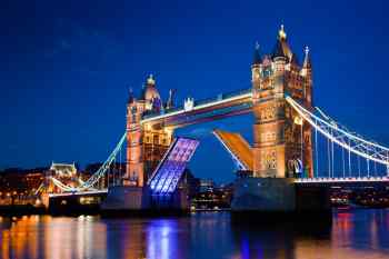 Tower Bridge in London at Night