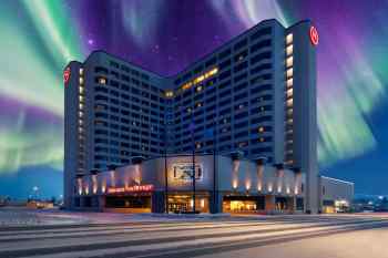 Exterior of Hotel w/ Northern Lights