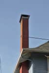 A residential brick chimney