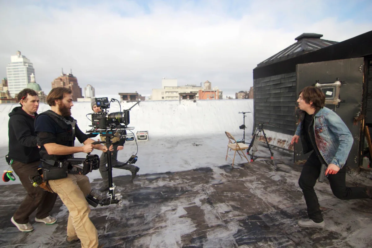 steady cam operating on NYC roof