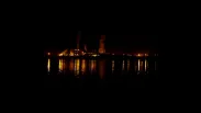 paper mill at night