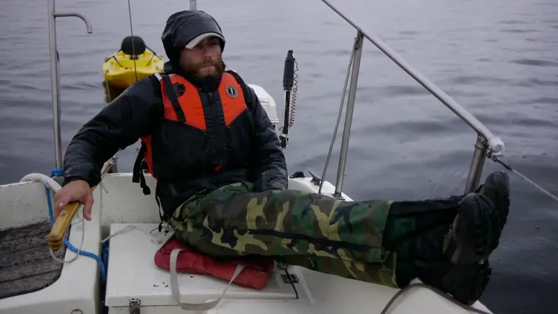 patrick sailing in rain