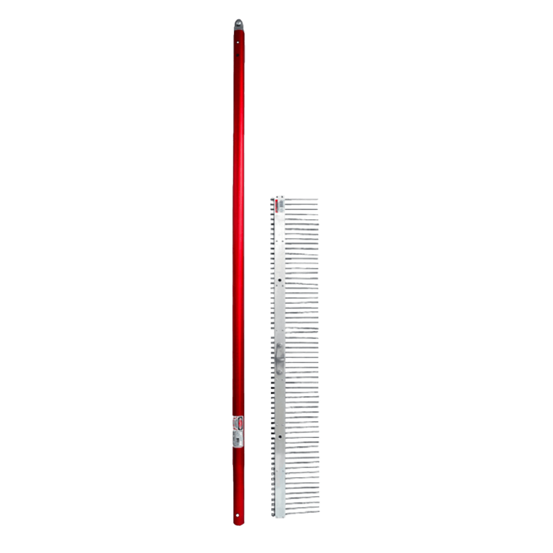 Cepillo texturizador CORMAG de 1.20 mts para concreto fresco, con cerdas acrílicas y estructura de aluminio, ideal para acabados antideslizantes en pisos.