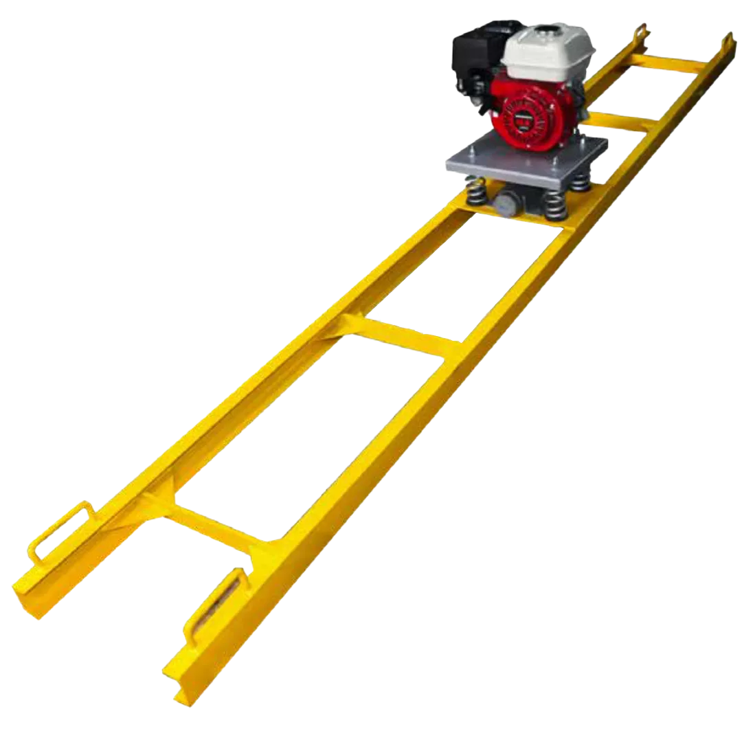 Regla vibratoria tipo escalera CORMAG de 3 a 5 metros, motor gasolina o diésel, 8500 vpm, estructura reforzada y diseño profesional para nivelación de concreto.