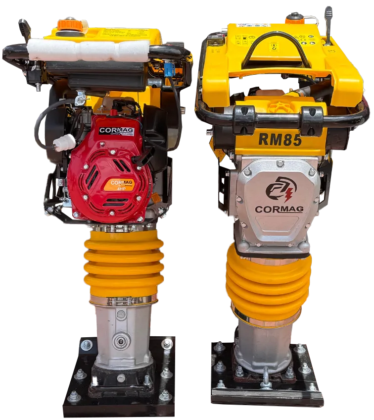 Apisonadora Canguro RM85 con motor Rato RV120 (4.0HP) – compactador de suelos 12 kN, zapata 340x285 mm