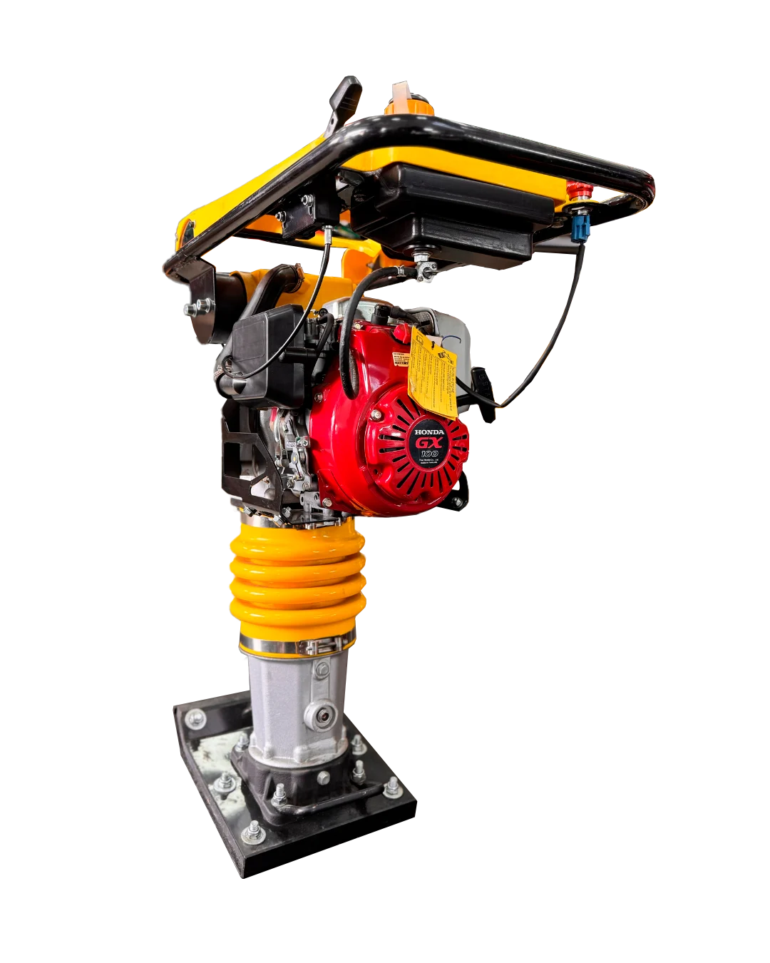 Apisonadora canguro con motor Honda GX100 de 3.5HP, compactador de suelos potente y resistente para construcción en Colombia.
