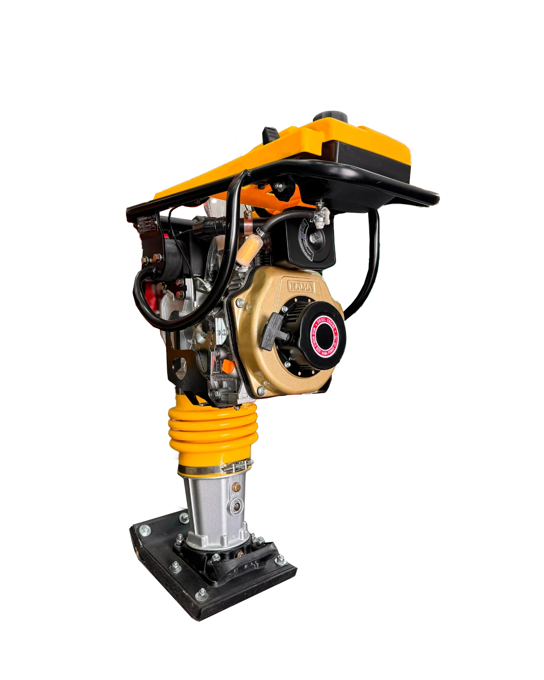Apisonadora Canguro con motor KAMA de 4.7HP, compactador de suelos para construcción y pavimentación.